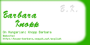 barbara knopp business card